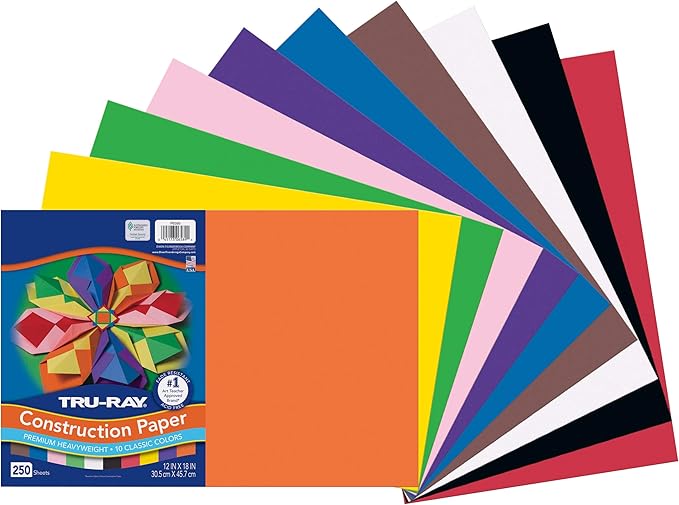 Tru-Ray® PAC6589 Construction Paper Bulk Assortment, 10 Assorted Colors, 12" x 18", 250 Sheets - Image 2