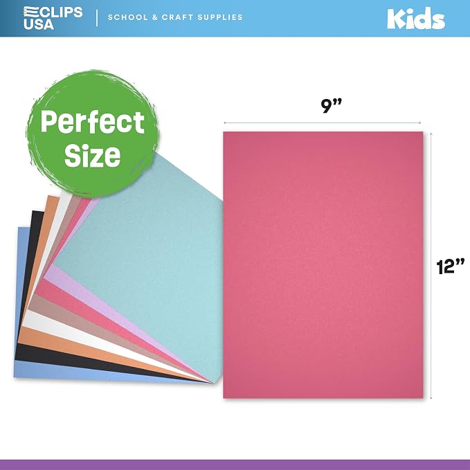 Construction Paper Assorted Colors (2400 Sheets) 9x12 Construction Paper Bulk for Arts Crafts 50 Sheets Per Pack School & Classroom Supplies (48 Pack) - Image 2
