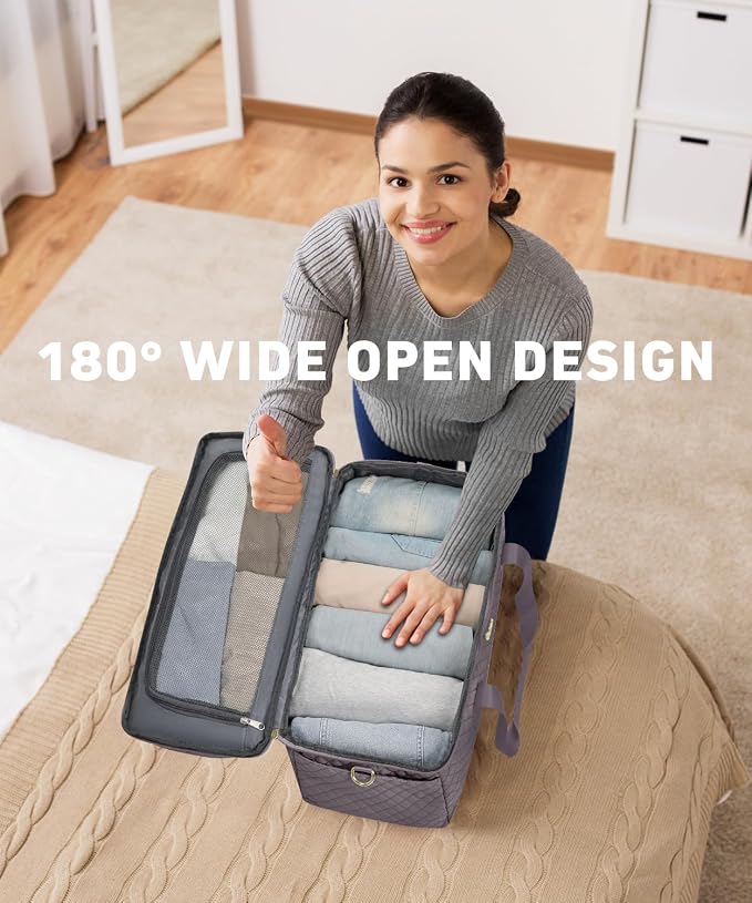 Travel Bags for Women Wide Open Large weekender Duffle Bag with Shoe Compartment Overnight Hospital Bag For Women Labor Delivery Carry on Bag Personal Item Travel Bag with Wet Pocket Purple Grey - Image 3