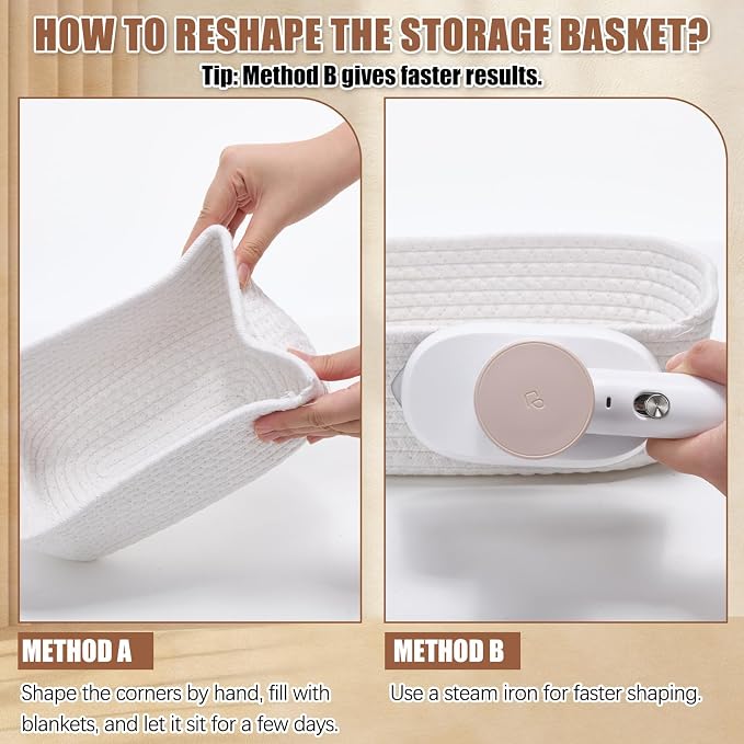 12 Pack Small Storage Basket Cute Natural Cotton Rope Woven Basket Tiny Boho Decorative Toy Storage Bin Gift Baskets for Home Organizing, Closet, Shelf, Nursery, Bathroom (Rectangle,White) - Image 7