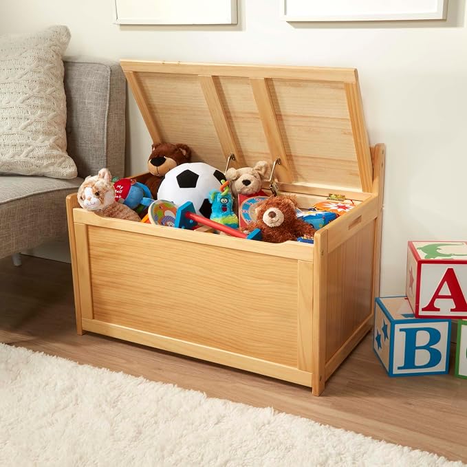 Melissa & Doug Wooden Toy Chest - Light Wood Furniture for Playroom, Blonde Kids Toy Box, Wooden Box Storage Organizer, Children's Furniture Chest - Image 9