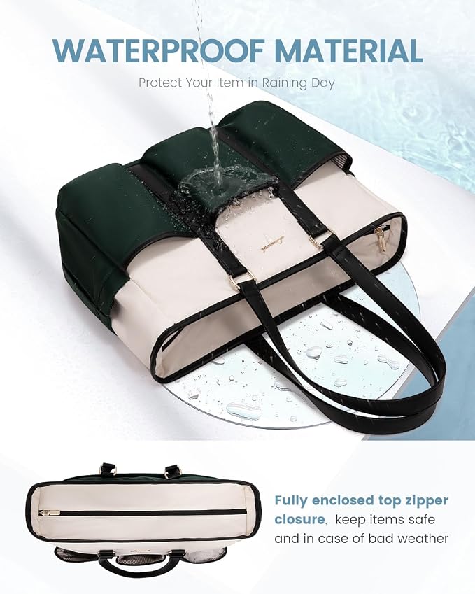 LOVEVOOK 17 Inch Laptop Bag for Women, Teacher Nurse Work Tote Bag With Large Cup Holder, Utility Bag For Work/Travel/College/Daily - Image 5
