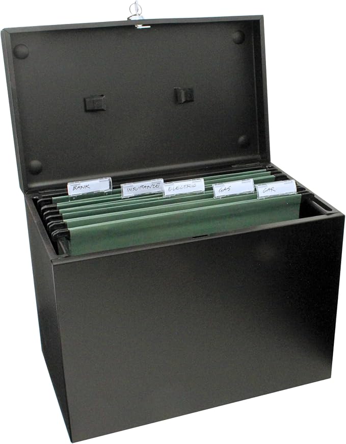 Cathedral Products A4 Steel File Box with Starter Pack of 5 Suspension Files - Black - Image 2