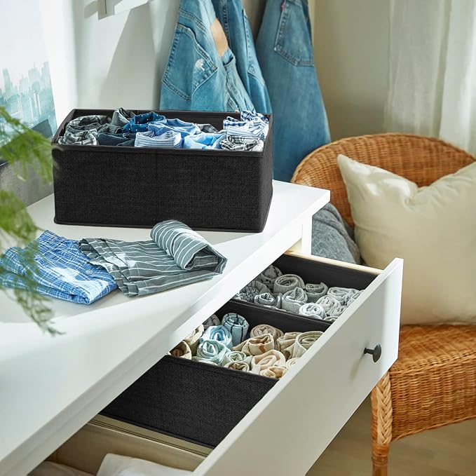 Drawer Organizer Clothes 12 Pack - Odorless Closet Organizers and Storage for Sock Underwear Bra - Dresser Organizador for Bedroom Organization -Nursery Drawer Divider Trays for Baby Clothes - Image 6
