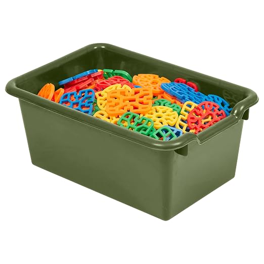 ECR4Kids Scoop Front Storage Bin, Multipurpose Organization, Earthtone, 15-Piece | Durable plastic, GREENGUARD Gold Certified, 1.2 gallon capacity, lightweight & nestable, built-in handle, classroom/home use - Image 11