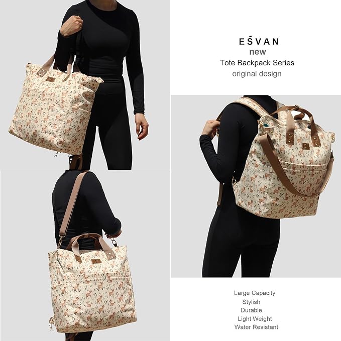 Diaper Tote Bag Totepack Backpack Crossbody Bag 3 in 1 for Women Laptop Backpack Multifunctional with Insulated Pockets - Image 6