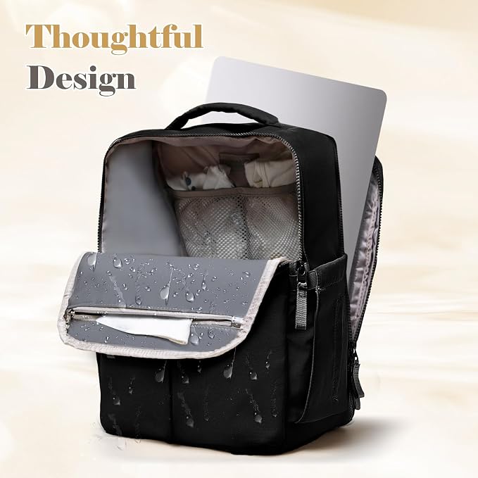 Diaper Bag with Changing Station Large Diaper Backpack Baby Bag | 15 Pocket,Changing Pad,2 Insulated Pockets,Stroller Straps,Lightweight Waterproof Laptop Yoga Backpack,Black - Image 5
