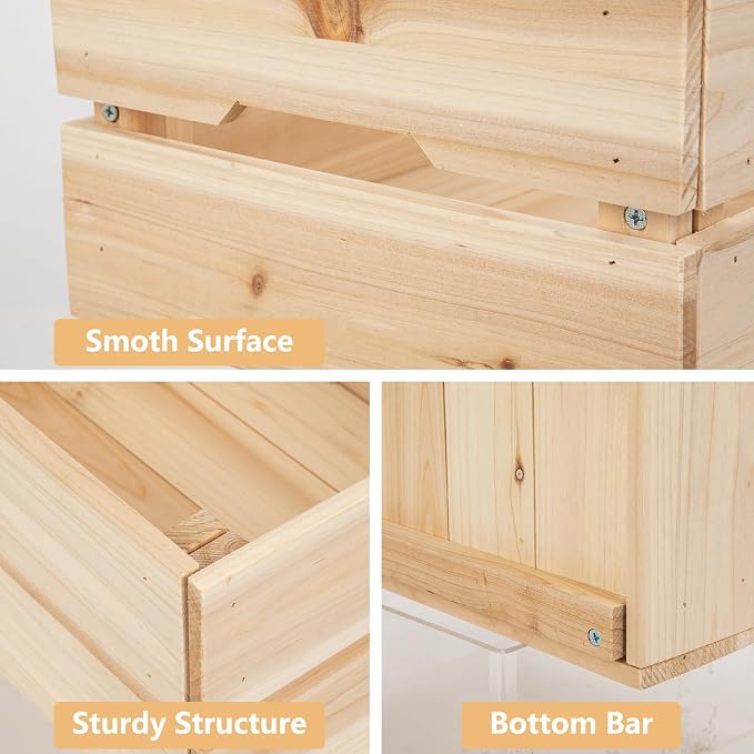 Oairse Set of 3 Rustic Wooden Storage Crates - Vintage Wood Storage Boxes with Handle for Home Organization Wooden Container Boxes Wood Baskets for Display Kitchen Pantry Cabinet, Shelf, Counter - Image 4