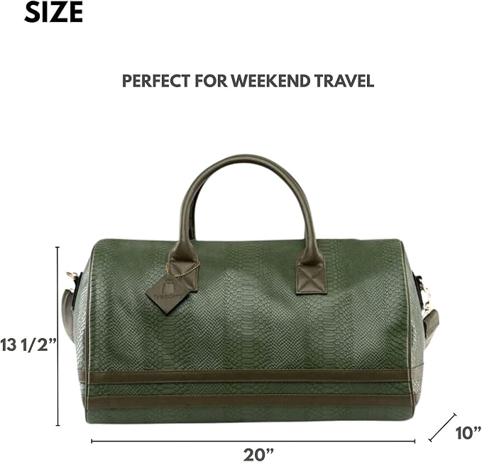 Tote&Carry Apollo 2 Duffle Bag for Travel Women & Men, TSA Approved Carry On Duffel Bag, Premium Vegan Leather w/Gold Hardware, Durable Weekender Luggage for Gym, Sports, Overnight & All-Purpose Use - Image 2