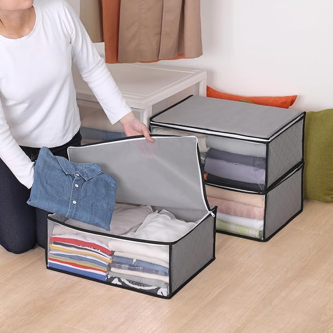 ASTRO Activated Carbon Clothing Organizer Bags, Breathable Material, 3pc, Grey 171-01 - Image 2