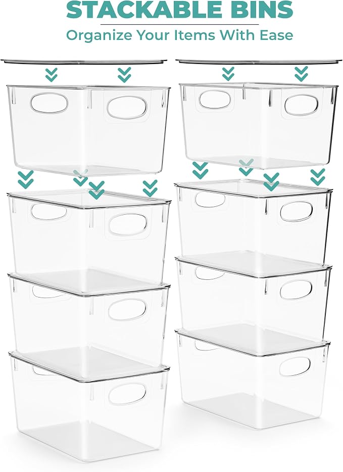 Sorbus Large Clear Plastic Storage Bins with Lids, Stackable Toy Storage Bins, Clothes, Medicine, Makeup, Closet, Art Supply, Bathroom, Shoe, Toy Storage Organizer (2 Pack) - Image 4