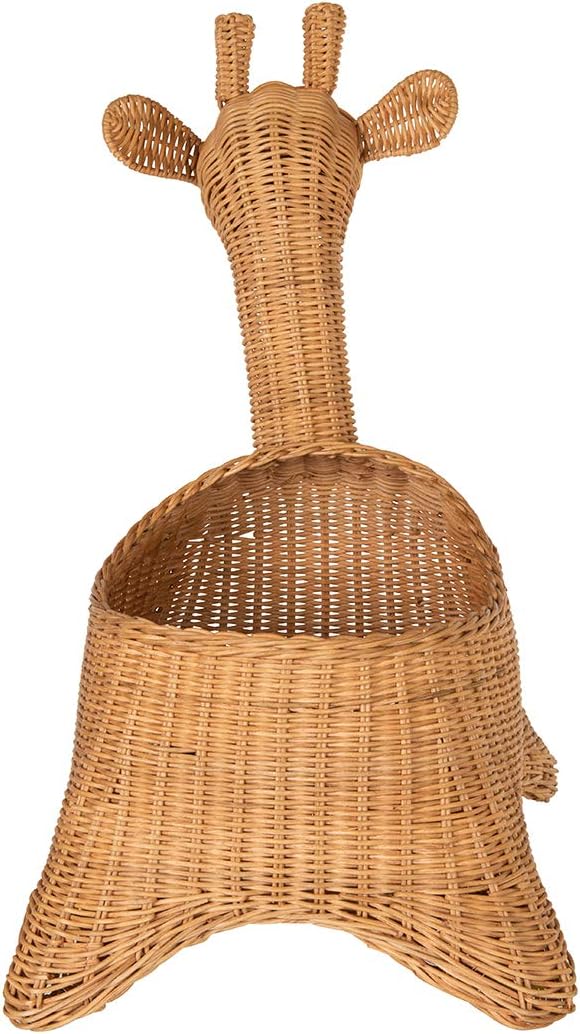KOUBOO Wicker Giraffe, Naural Color Storage Basket, Brown | Playful animal-inspired design, spacious open storage, easy-access organization, charming accent for nurseries and playrooms - Image 5