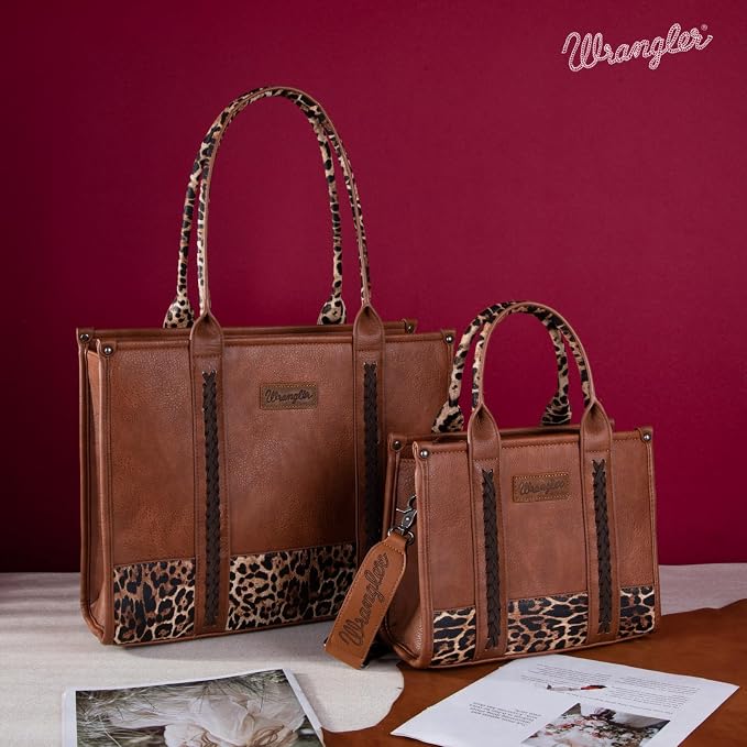 Montana West × Wrangler Tote Bag for Women Western Cow Print Purse Designer Top Handle Handbags - Image 6