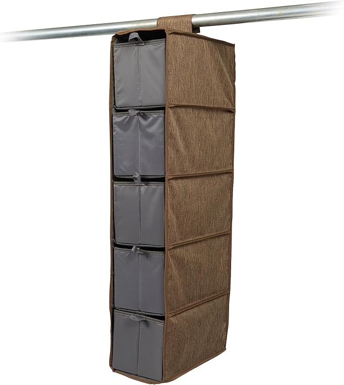 Covermates Hanging Shoe Organizer Set, 7"W x 13.5"D x 34"H, Brown Heather | durable polyester construction, removable trays, 3-year warranty by Covermates
