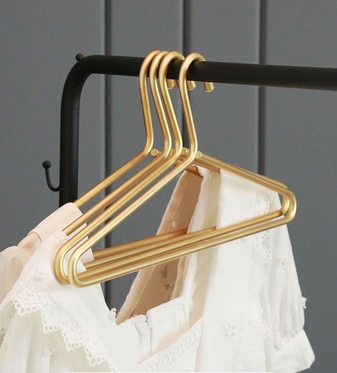 Premium Matte Gold Aluminum Coat Hangers 100 Piece Set, 16.5” Extra Smooth & Durable Metal Shirt Dress Hanger,Aluminum Alloy Hanger,Clothing Support,Clothing Hang - Image 6