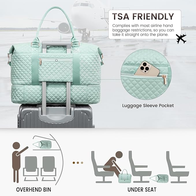 LOVEVOOK Travel Duffle Bag,Weekender Bags for Women with Shoe Compartment，Carry on Overnight Bag with Toiletry Bag,Gym Duffel Bag with Wet Pocket, Hospital Bags for Labor and Delivery - Image 5