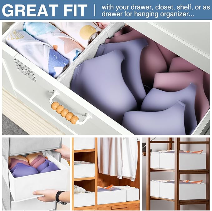Drawer Organizer Clothes, 24 Pack Dresser Organizer Bins for Nursery Bedroom, Closet Organization and Storage Dividers for Clothing, Baby Clothes, Underwears, Socks (White) - Image 4