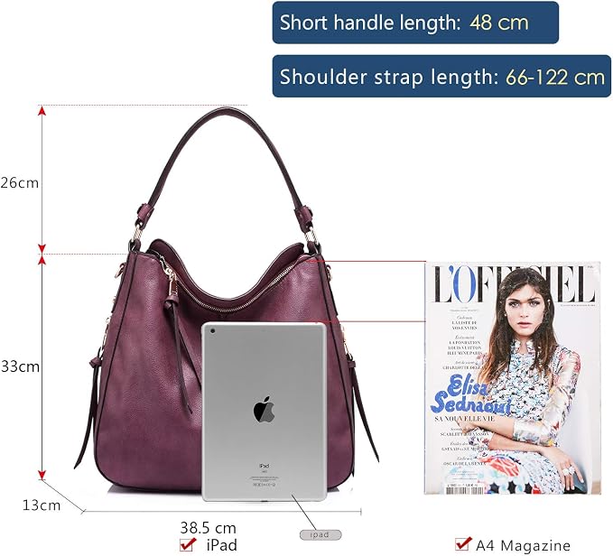 Hobo Crossbody Bag for Women, Designer Shoulder Purse Handbags - Image 2