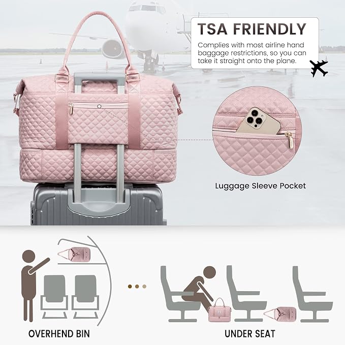 LOVEVOOK Travel Duffle Bag,Weekender Bags for Women with Shoe Compartment，Carry on Overnight Bag with Toiletry Bag,Gym Duffel Bag with Wet Pocket, Hospital Bags for Labor and Delivery - Image 4
