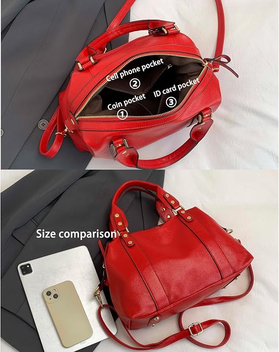 Handbags and Purses for women Vegan Leather Tote Bag for Women Satchel Shoulder Bags Travel Purse with Compartments - Image 5