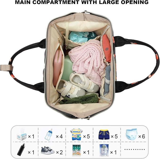 Fox Baby Diaper Bag Backpack for Women, Large Capacity Waterproof Maternity Travel Nappy Backpacks with Stroller Straps - Image 4