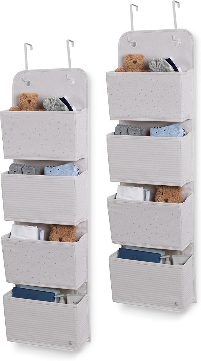 Delta Children - babyGap 2-Pack Over the Door Storage Organizer with 4 Pockets, Grey by DeltaChildren