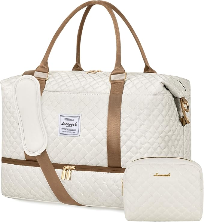 LOVEVOOK Travel Duffle Bag,Weekender Bags for Women with Shoe Compartment，Carry on Overnight Bag with Toiletry Bag,Gym Duffel Bag with Wet Pocket, Hospital Bags for Labor and Delivery by LOVEVOOK