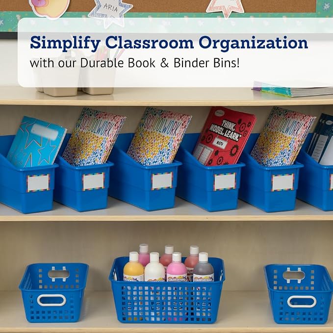 Really Good Stuff Durable Book & Binder Holders - 6 Pack – Blue - Image 2