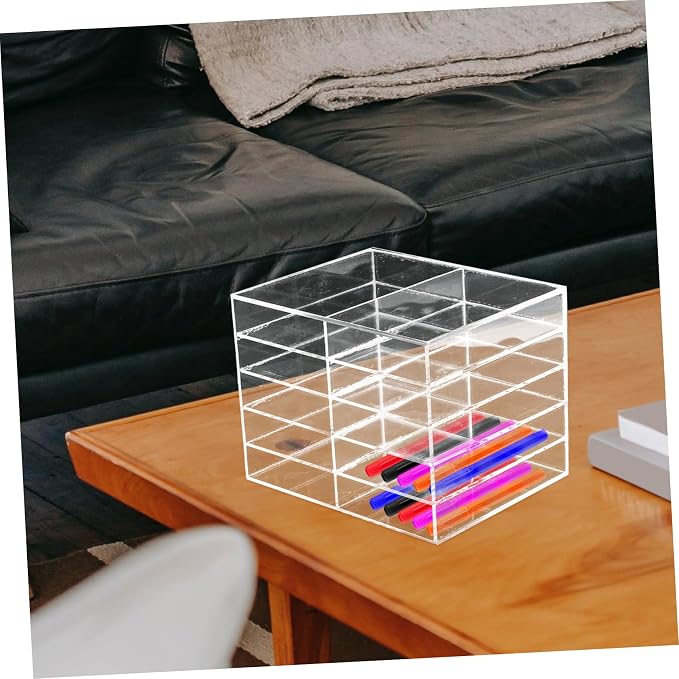 Sewroro Marker Storage Stand Table Pen Holder Student's Acrylic Marker Organizer School Desk Accessory - Image 3