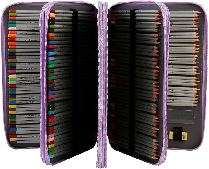 300 Slots Colored Pencil Case Organizer, 4 Layer Bag | Twill Oxford fabric,103 elastic loops,detachable handle,for travel,home storage,drawing tools,creative gifts - Image 3