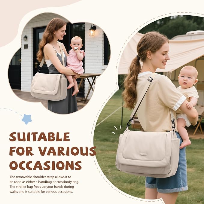 14L Puffer Diaper Bag Tote, Large Capacity Travel Diaper bags, Crossbody Hospital Bag for mom - Image 8