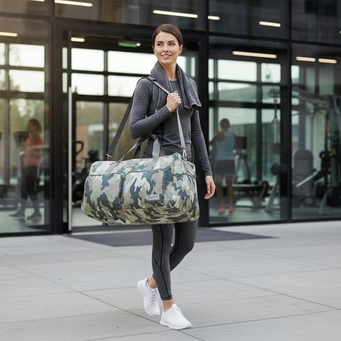 Lucky Brand Large Duffle Bag for Travel, Foldable Weekender Duffel bag | Travel Overnight Duffel bag, Adjustable Shoulder Strap, Front Zip Pockets, Spacious Capacity, Unisex Lightweight Travel Bag - Image 5