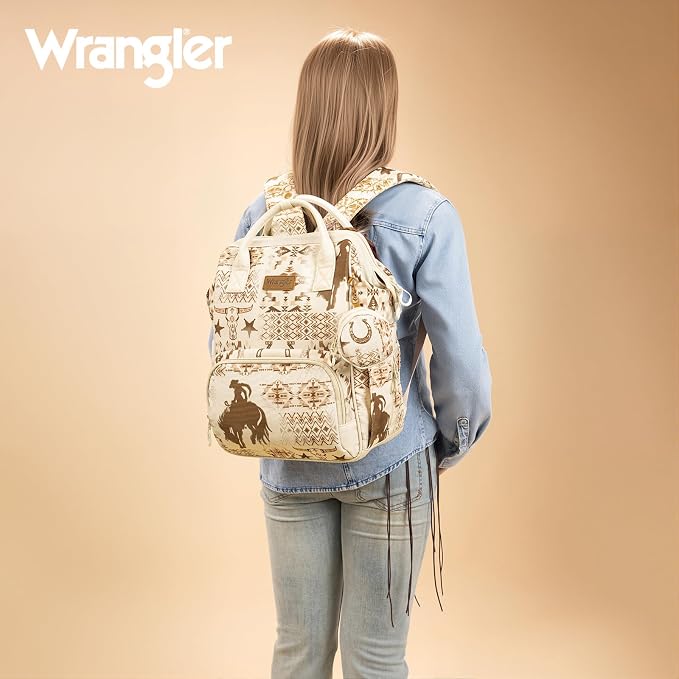 Montana West Wrangler Diaper Bag Backpack Aztec Callie Bag Travel Backpack Purses Western Multi-Function Baby Bags for Mom - Image 6