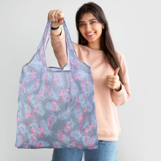 Paterr 50 Pack Reusable Grocery Bags Foldable Shopping Tote | Washable Lightweight Bags Bulk with Handles for Women Summer Beach Travel Market Gift - Image 2