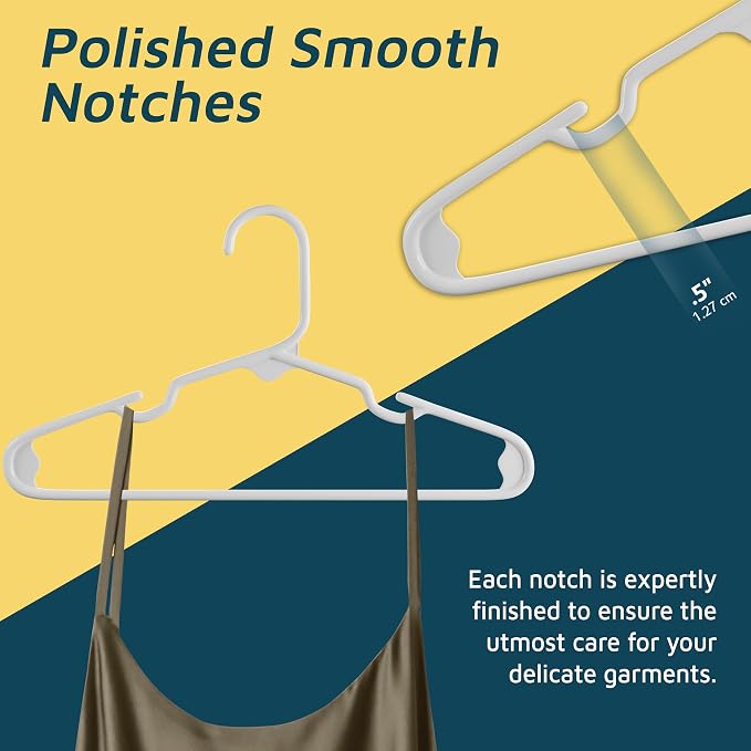 Lifemaster Plastic Kids Clothes Hanger – Children Clothes Hanger with Shoulder Notch, 11.6 Inch Space-Saving Closet Organizer for Baby, Toddler, and Kids Clothing, Hold Up To 5 lbs, Pack of 100, White - Image 4