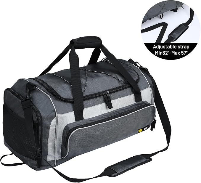 MIER Large Gym Bag for Men 60L Duffel Bag with Shoe Compartment | Lightweight & Durable Sports Duffles; Suited for Workout Fitness Travel Weekender; Water Resistant; Adjustable Shoulder Strap - Image 5