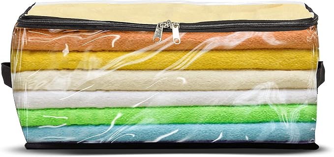 Covers & all Clear Storage Bag, Heavy Duty Clear PVC fabric, 20 mil, Multi-purpose organizer with zipper and handles (18" L x 13" W x 8" H, Pack of 5) by CoversAll