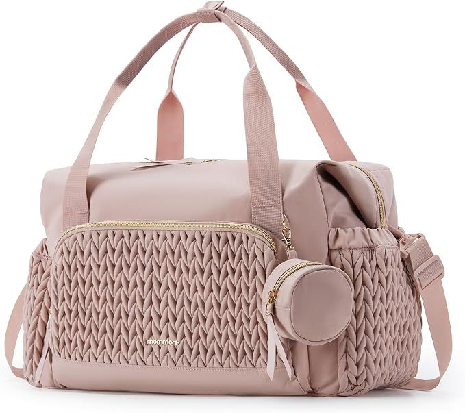 mommore Diaper Bag Tote Large Travel Baby Bag with Pacifier Case | Portable Changing Pad, Insulated Pocket & Stroller Strap, Baby Essentials Maternity Bag , Hospital Bag for Labor Delivery by mommore