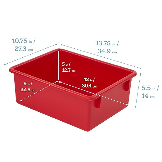 ECR4Kids Letter Size Tray Organizer with Lid, Large, 10-Piece, Assorted | Durable plastic, GREENGUARD Gold Certified, 1 gallon capacity, stackable/nestable, easy-lift lids, classroom & home use - Image 2