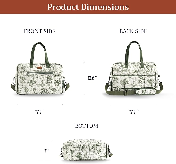 Maison d' Hermine Weekender Bags for Women Cotton Quilted Duffel Overnight Luggage Weekend Bag for Men Gym Gifts Travel | Overnight Luggage Weekend Bag for Men Gym Sports Gifts Duffle bag Business Travellers Trip Spring Summer - Image 5
