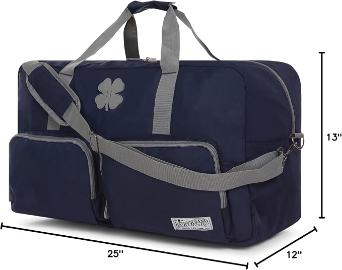 Lucky Brand Large Duffle Bag for Travel, Foldable Weekender Duffel bag | Travel Overnight Duffel bag, Adjustable Shoulder Strap, Front Zip Pockets, Spacious Capacity, Unisex Lightweight Travel Bag - Image 8