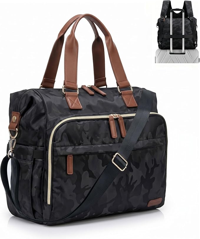 Diaper Bag Backpack Mommy Bag Large Capacity Diaper Backpack Travel Essential Baby Diaper Bag for Mom and Dad, Black (Camo Black) by Pripher