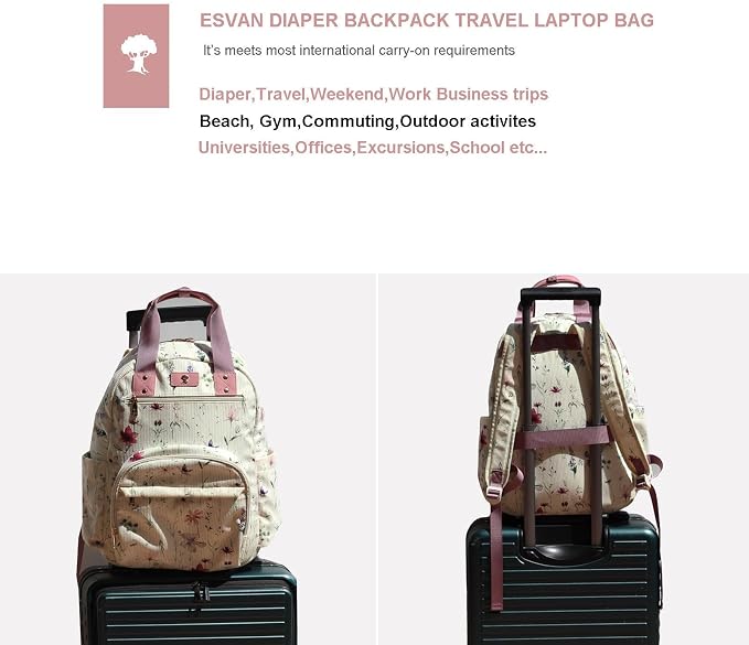 Diaper Bag Backpack Corduroy Multifunction Baby Fashion Travel Pack office Laptop Bag - Image 5