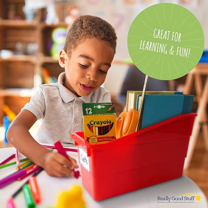 Really Good Stuff Durable Book and Binder Holder, 6-Pack, Group Color | 5.5" x 12.5" x 7.5", Classroom Organization, Storage Solution, Sturdy and Versatile - Image 5