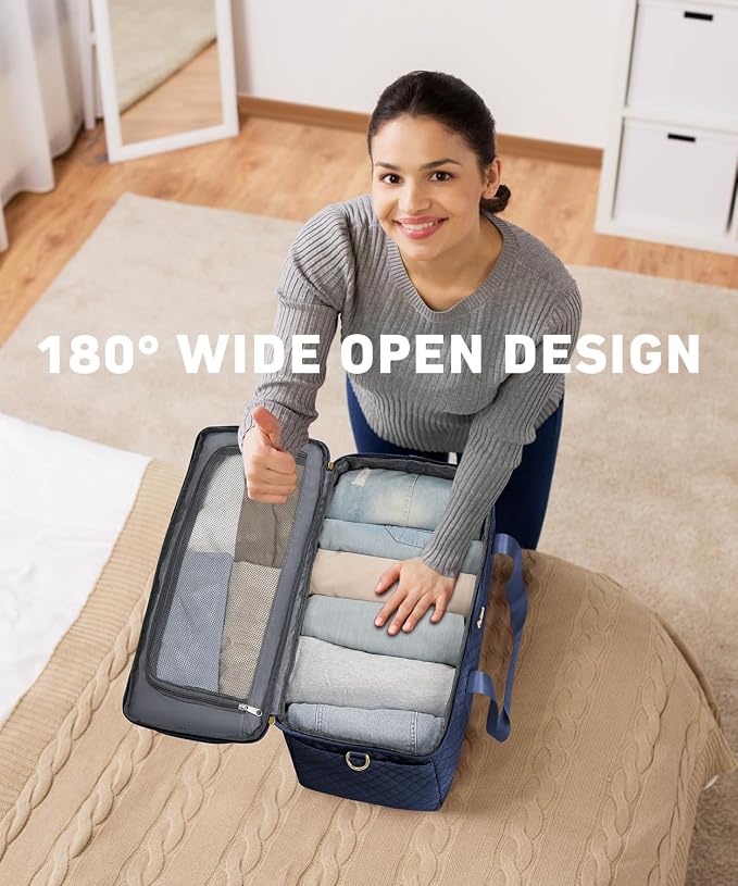 Travel Bags for Women Large weekender Duffle Bag with Shoe Compartment Wide Open Overnight Hospital Bag For Women Labor Delivery Carry on Bag Personal Item Travel Bag with Wet Pocket Blue - Image 3