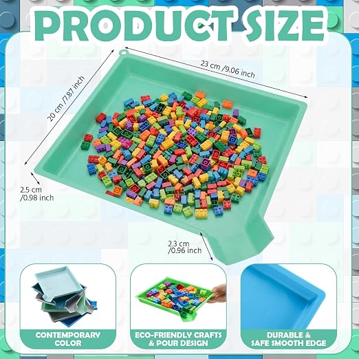 Reallnaive 24 Pcs Plastic Art Sorting Funnel Trays Quick Sorting Activity Serving Tray Stackable Craft Organizer for Classroom Beads Organizing Home Back to School DIY Project (Contemporary Color) - Image 2