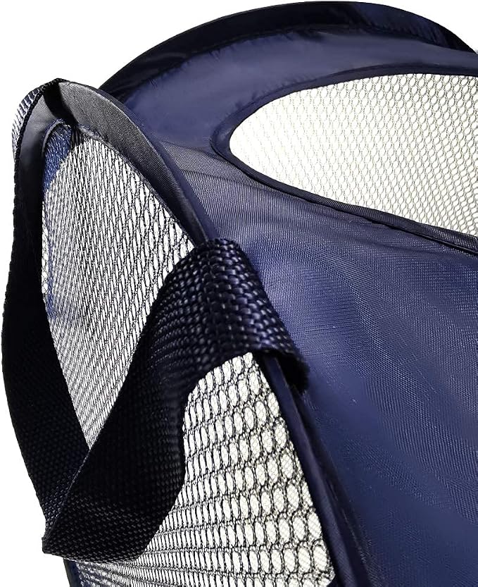 SUPNFOX 2Pack Mesh Collapsible Laundry Baskets, Pop up Laundry Hamper Bins,Folding Washing Basket with Handles for Clothes Tidy Storage-Navy - Image 4