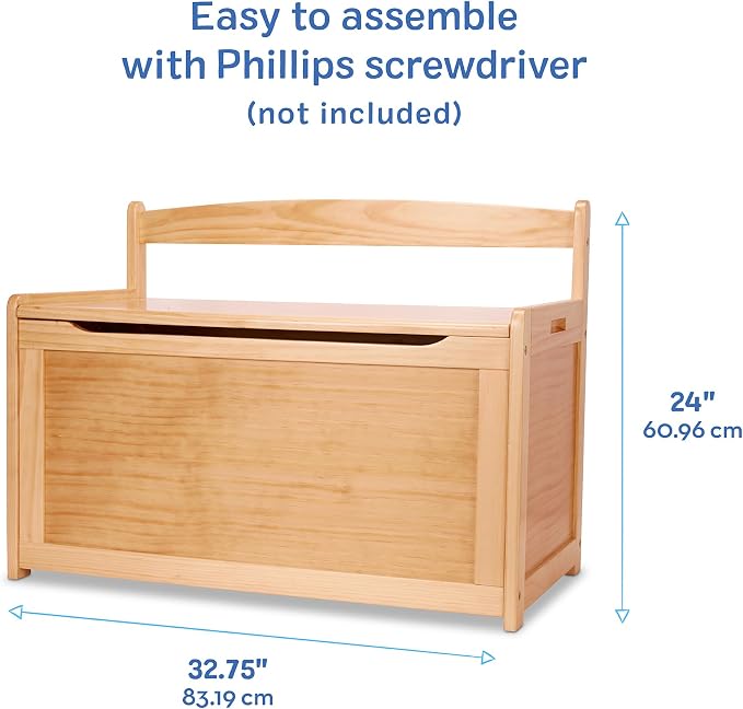 Melissa & Doug Wooden Toy Chest - Light Wood Furniture for Playroom, Blonde Kids Toy Box, Wooden Box Storage Organizer, Children's Furniture Chest - Image 7