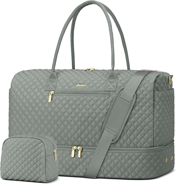 Travel Bag Weekender Bags for Women - Carry on Overnight Bag with Shoe Compartment Duffle Bag with Laptop Pocket Hospital Bag for Labor Delivery Gym Tote Bag with Toiletry Bag Dark Green by FOCDOD