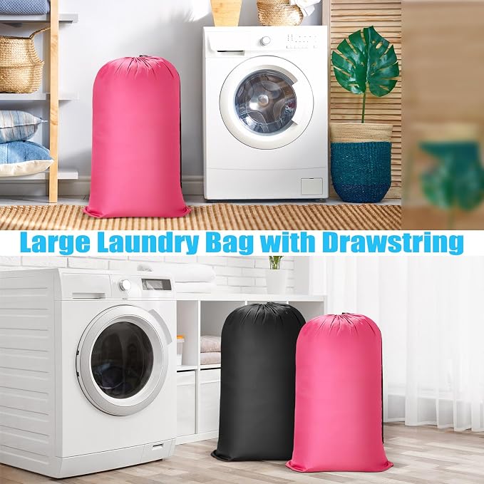 Nuogo 20 Pcs Large Laundry Bags Bulk, 38 x 24 Inch, Black, Pink - Image 3